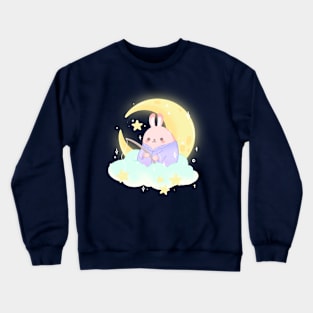 moon rabbit fishing Crewneck Sweatshirt